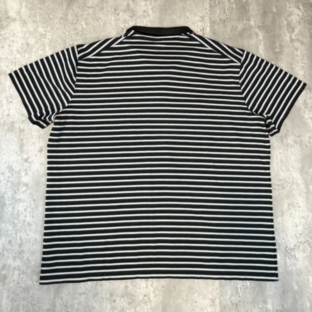 Nike Dri-FIT Golf Polo Shirt Men's XXL Black White Striped